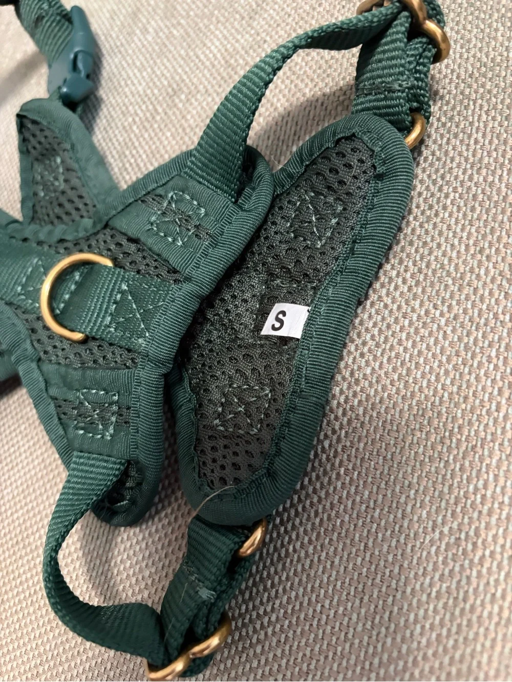 Small Green Dog Harness with Breathable Mesh (Awoo brand)